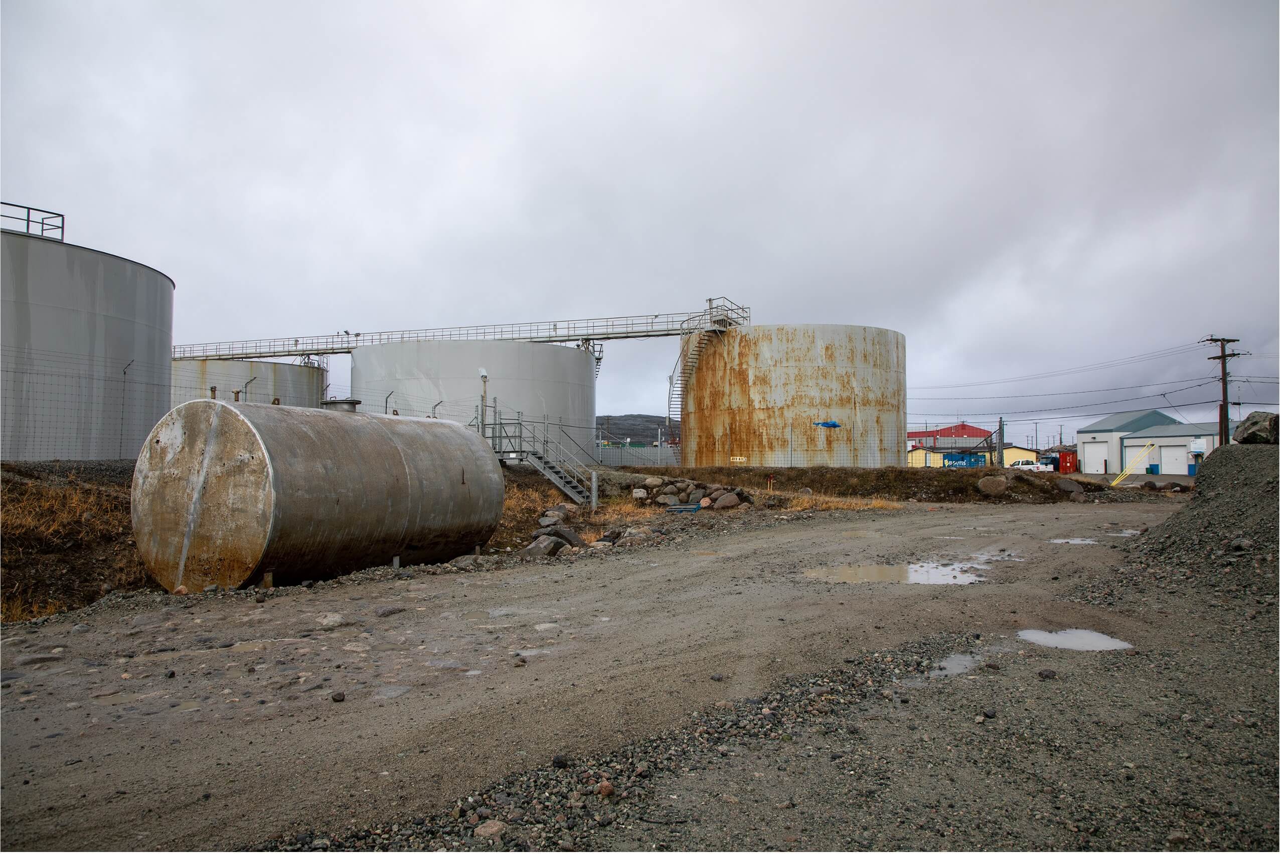 Inukjuak’s old power plant, which stored millions of litres of diesel for heating and electricity. (Photo by Lina Forero)
