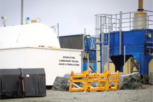 The old diesel power plant in Inukjuak, shut down since Innavik Hydro became operational. This facility once burned nearly three million litres of fuel each year—a dependency now replaced by clean, community-owned hydroelectricity.