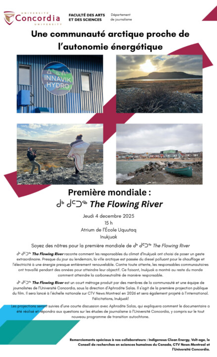 ᑰᒃ ᑰᑦᑐᖅ The Flowing River World Premiere - French Flyer