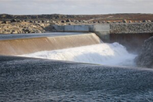 The Innavik Hydro facility on the Innuksuak River, October 2024. This 7.5- megawatt, Inuit-owned facility is the largest off grid hydropower project in Canada. Photo by Lina Forero as part of a documentary on Inukjuak's clean energy transition, created for her master's thesis with Concordia journalism professor Aphrodite Salas.